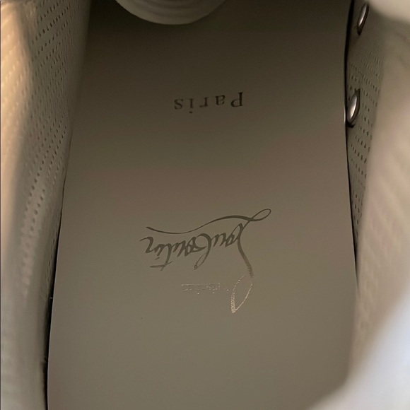 Christian Louboutin Spiked Canvas Printed High Top Sneakers - Picture 12 of 12